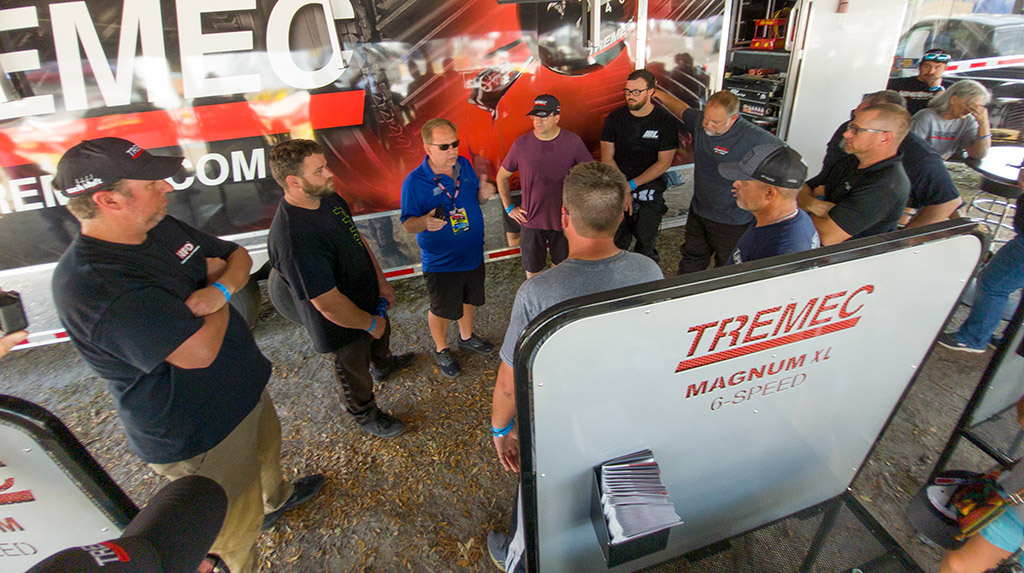 NMRA’s technical director, Rollie Miller, speaks to TREMEC Stick Shift Shootout Competitors
